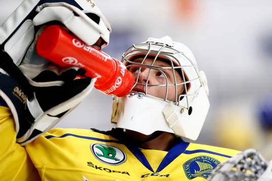 Sveriges målvakt Carl Lindbom innan U17-landskampen i