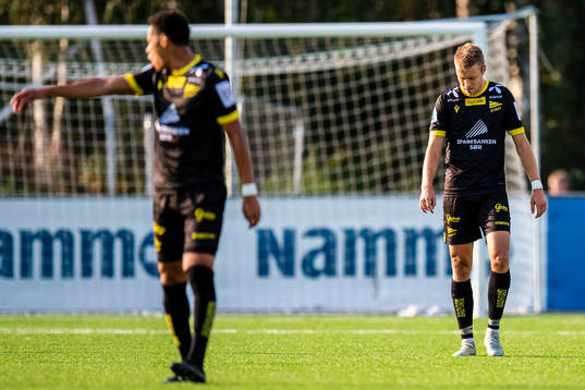 Henrik Robstad of Start looks dejected