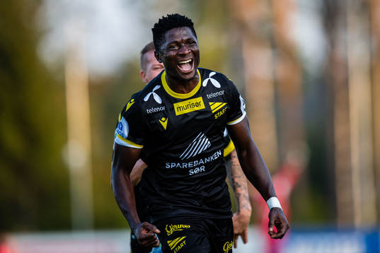 Afeez Aremu of Start celebrates
