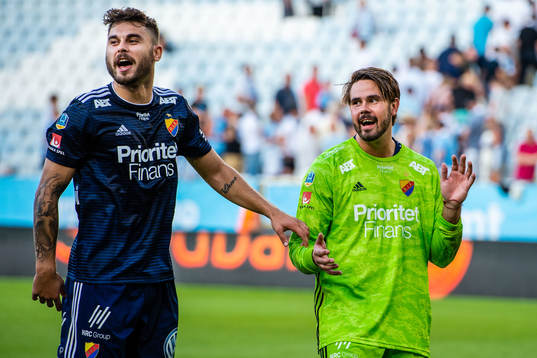 Djurgårdens Astrit Ajdarevic och målvakt Tommi Vaiho
