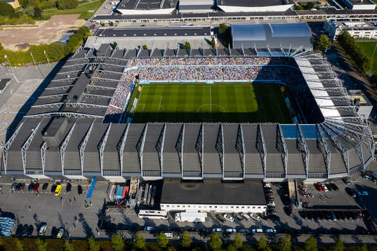 Drönarbild över stadion
