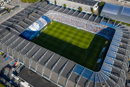 Drönarbild över stadion