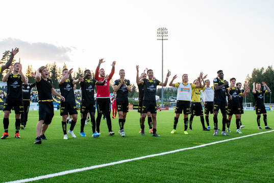 Players of Start celebrate