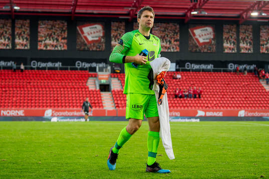 Goalkeeper Håkon Opdal of Brann looks dejected
