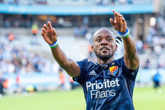 Djurgårdens Mohamed Buya Turay jublar