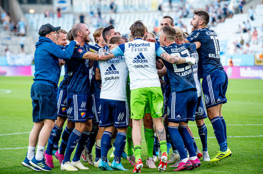 Djurgårdens spelare jublar