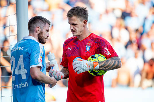 Malmö FFs Lasse Nielsen och Johan Dahlin
