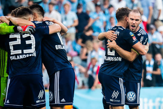 Djurgårdens spelare jublar