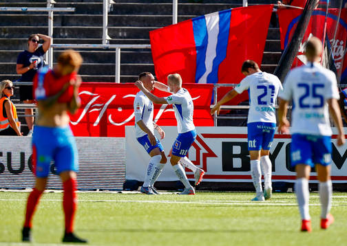 IFK Norrköpings Gudmundur Thórarinsson och Kalle Holmberg