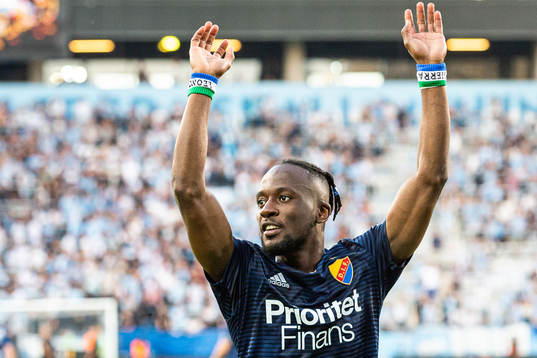 Djurgårdens Mohamed Buya Turay jublar
