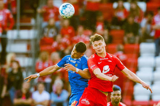 Fitim Azemi of Tromsø and Christian Rismark of Brann