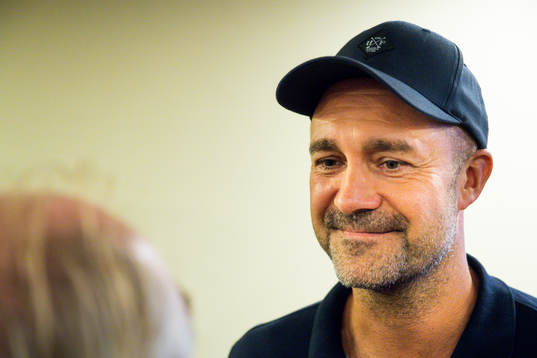 Head of security Peter Narbe of Malmö FF is interviewed