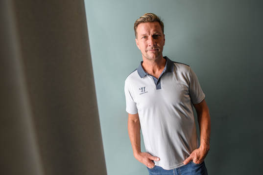 Johan Pennerborn, Head coach of Färjestad poses for a