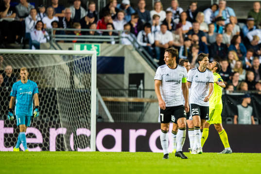 Marius Lundemo of Rosenborg looks dejected