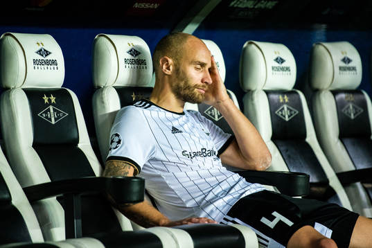 Tore Reginiussen of Rosenborg looks dejected
