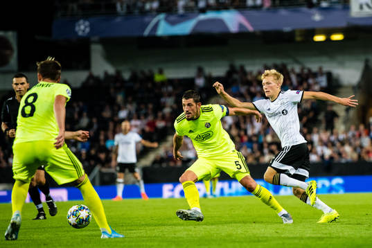 Arijan Ademi of Dinamo Zagreb and Birger Solberg Meling of