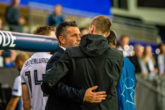 Nenad Bjelica, head coach of Dinamo Zagreb, and Eirik