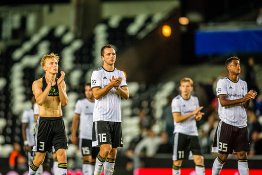 Birger Solberg Meling and Even Hovland of Rosenborg looks