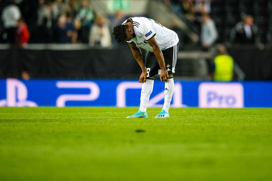 Samuel Adeniyi Adegbenro of Rosenborg looks dejected