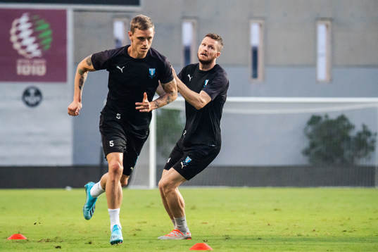 Sören Rieks and Lasse Nielsen of Malmö FF