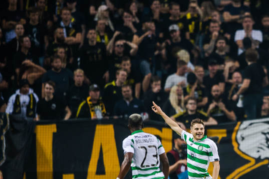 James Forrest of Celtic celebrates