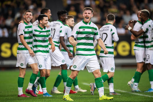 Anthony Ralston of Celtic celebrates