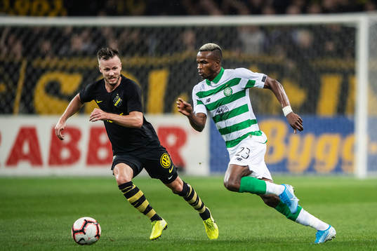 Robert Lundström of AIK and Boli Bolingoli of Celtic