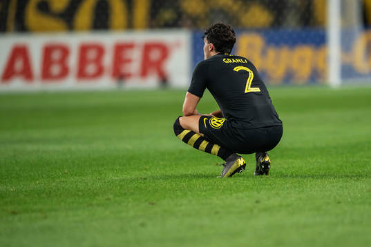 Daniel Granli of AIK looks dejected