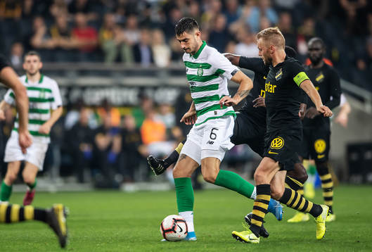 Nir Bitton of Celtic and Sebastian Larsson of AIK