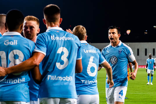 Behrang Safari of Malmö FF celebrates