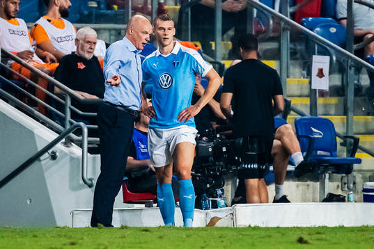 Uwe Rösler, head coach and Felix Beijmo of Malmö FF