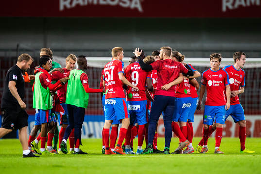 Helsingborgs spelare jublar