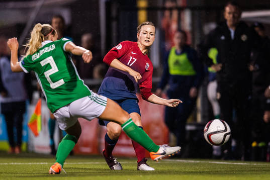Rachel Newborough of Northern Ireland and Kristine Minden