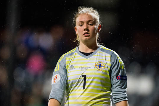 Goalkeeper Jacqueline Burns of Northern Ireland