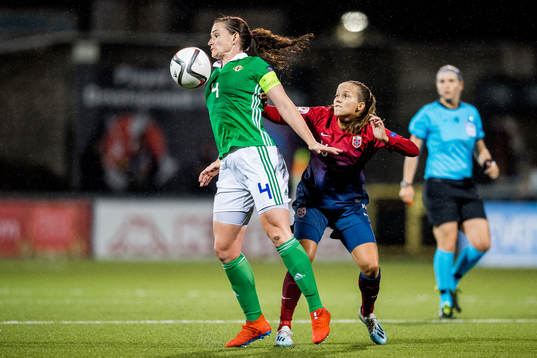 Sarah McFadden of Northern Ireland and Guro Reiten of Norway