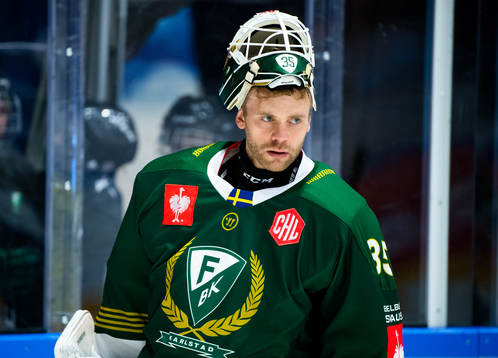 Goalkeeper Markus Svensson of Färjestad