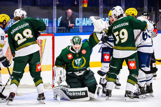 Goalkeeper Markus Svensson of Färjestad