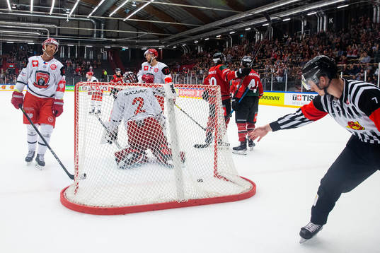 Rhett Rakshani celebrates scoring 2-3 behind goalkeeper