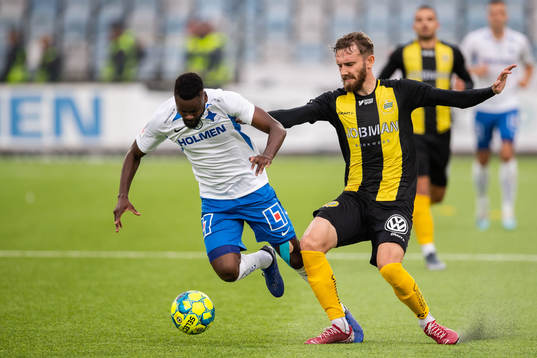 Hammarbys Simon Sandberg och IFK Norrköpings Maic Sema