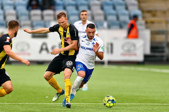 Hammarbys Aron Johannsson och IFK Norrköpings Sead