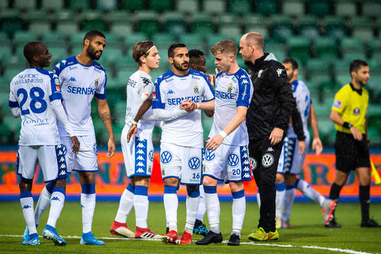 IFK Göteborgs Sargon Abraham och Victor Wernersson jublar