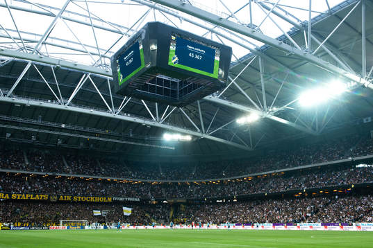 Dagens publiksiffra presenterad på jumbotronen