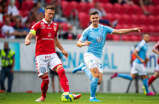 Kalmars Viktor Elm och Malmö FFs Marcus Antonsson