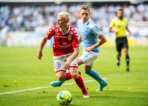 Kalmars Jesper Manns och Malmö FFs Sören Rieks