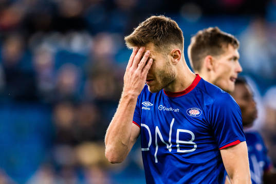 Matthías Vilhjálmsson of Vålerenga looks dejected