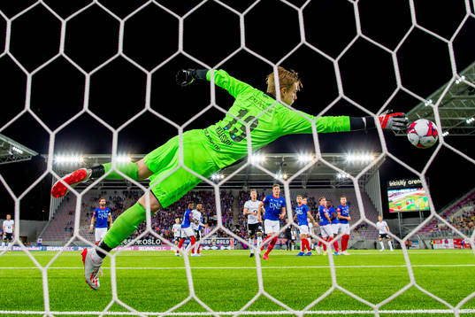 Vegar Eggen Hedenstad of Rosenborg scores 0-1 behind