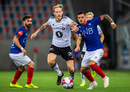 Gjermund Åsen of Rosenborg and Aron Leonard Dønnum of