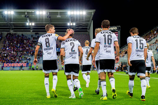 Vegar Eggen Hedenstad of Rosenborg celebrates with