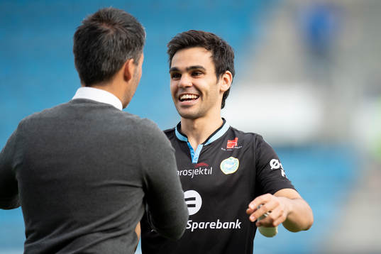 Marti Cifuentes, head coach of Sandefjord, and Simón
