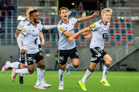 Vegar Eggen Hedenstad of Rosenborg celebrates with